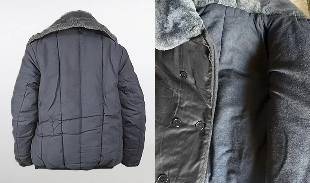 Chaqueta frontal con cuello de piel grande y bolsillos funcionales