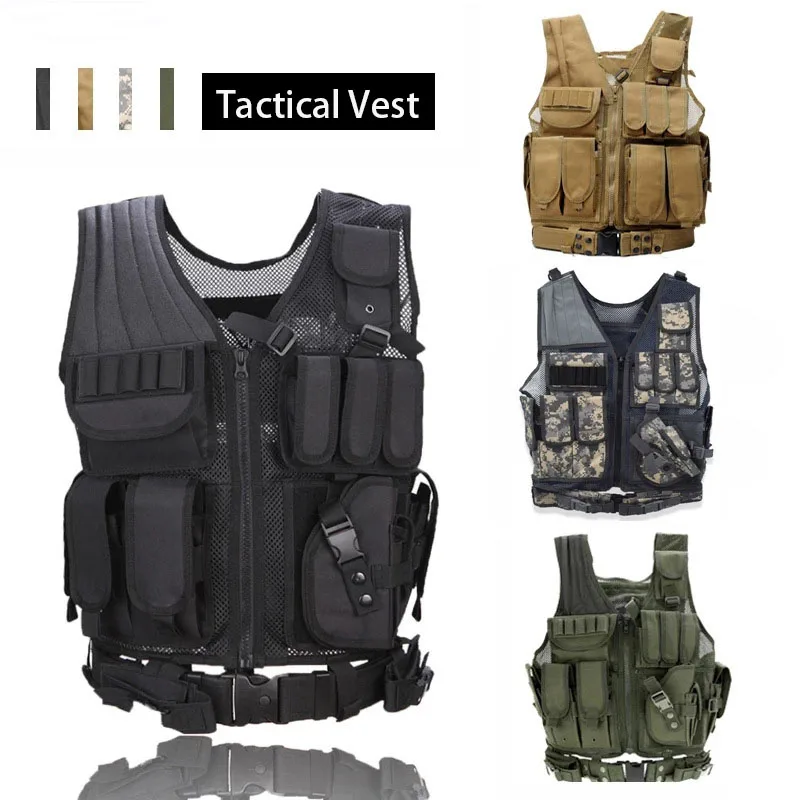 Chaleco táctico SWAT multibolsillos para airsoft y entrenamiento - imagen 3