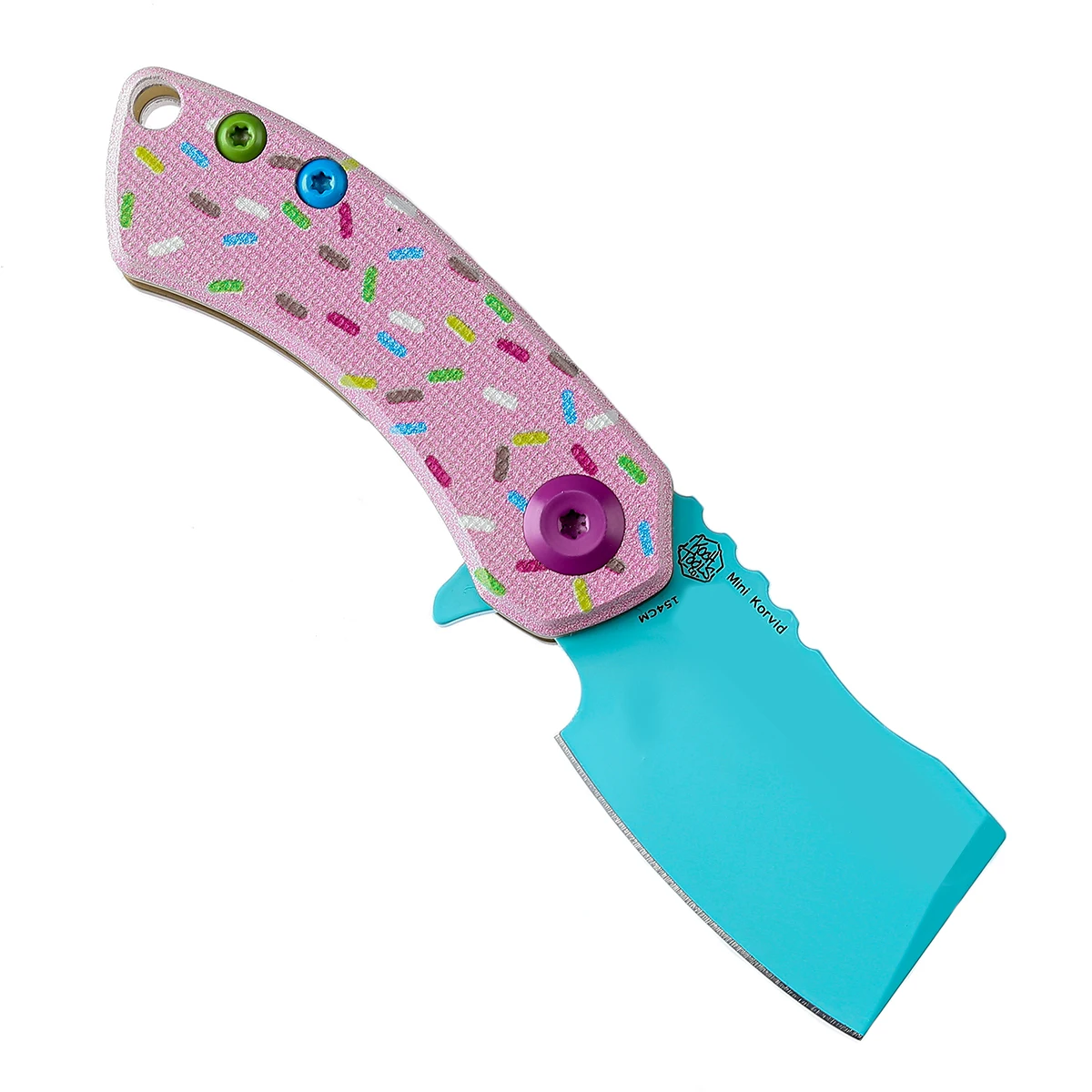 Kansept Korvid cuchillo de bolsillo plegable G10 Donut verde anodizado - imagen 5