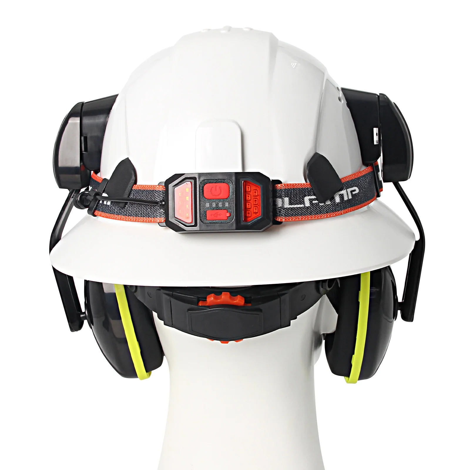 Casco de seguridad integral CE con lámpara, gafas y orejeras ANSI - imagen 2