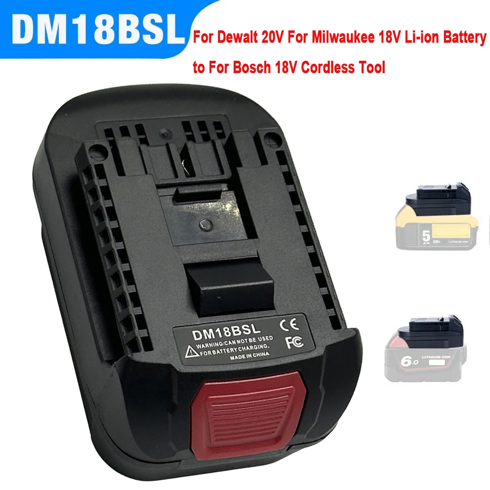 Adaptador de batería Bosch 18V para Dewalt 20V y Milwaukee 18V