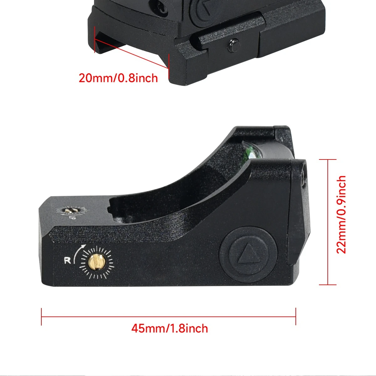 Mira Táctica M1 Punto Rojo Campo Amplio con Base Picatinny - imagen 4