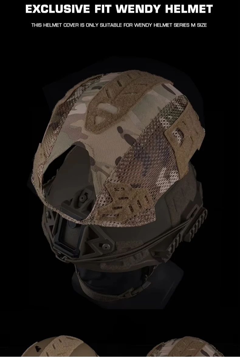 Mano ajustando la funda sobre el casco