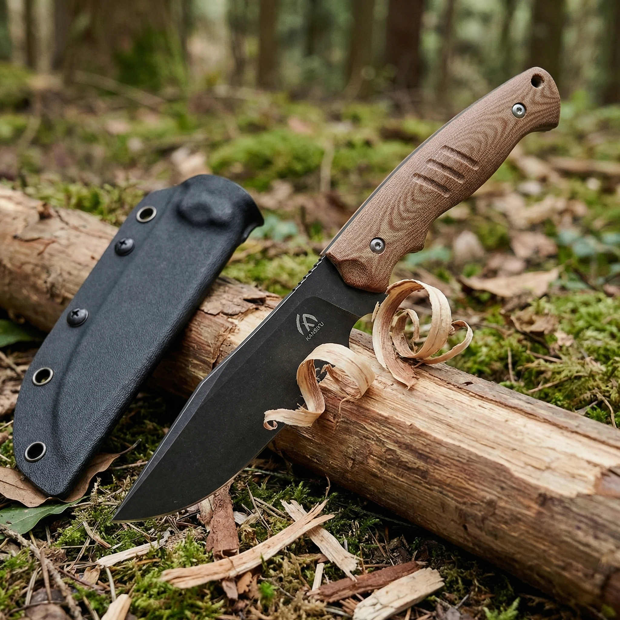 Cuchillo integrado en entorno de supervivencia野外