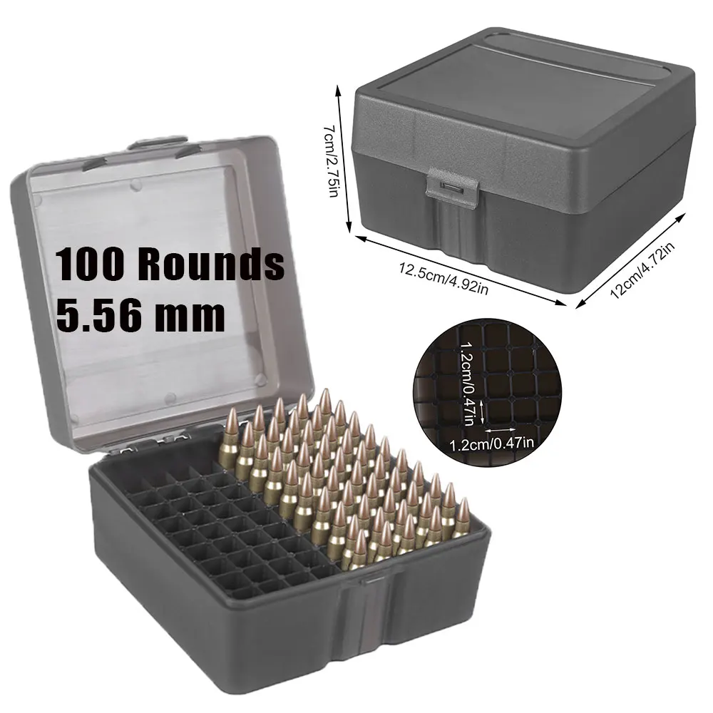 Caja munición 5.56mm táctica flip-top impermeable ABS - imagen 5