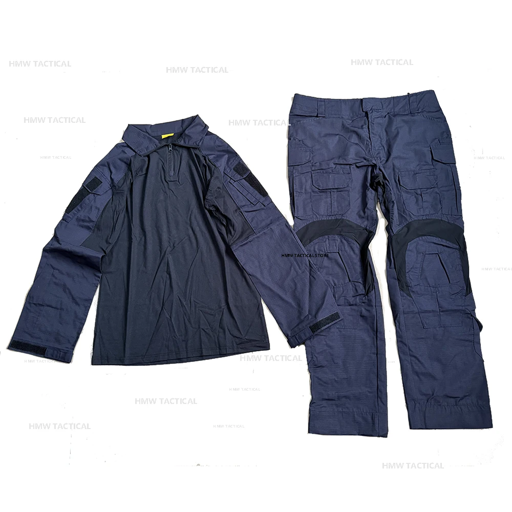 HMW Traje de rana táctico de entrenamiento azul oscuro para combate