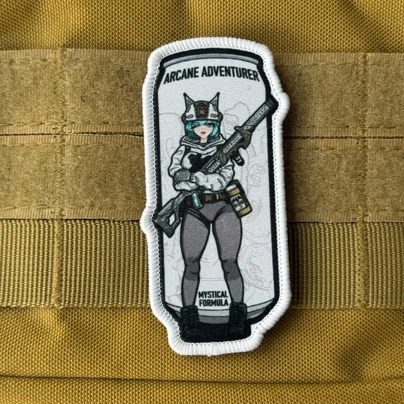 Parche táctico anime chica con rifle, orejas de gato y gancho-bucle - imagen 3