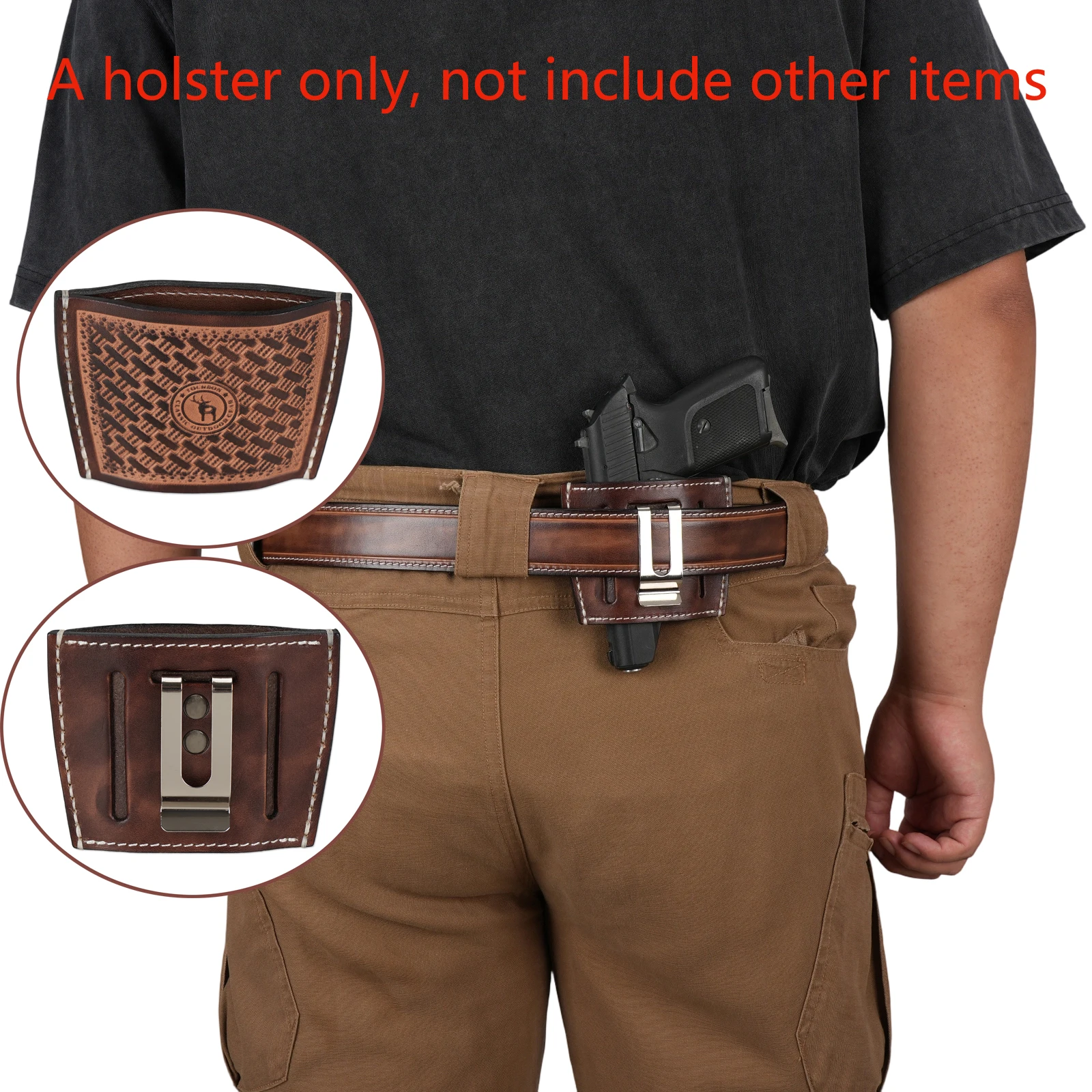 Tourbon Funda Universal de Pistola de Cuero Interior y Exterior - imagen 4