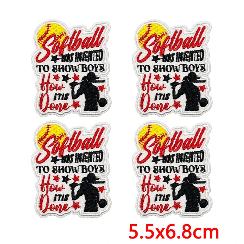 Parche bordado termoadhesivo sóftbol y bádminton para ropa - imagen 5