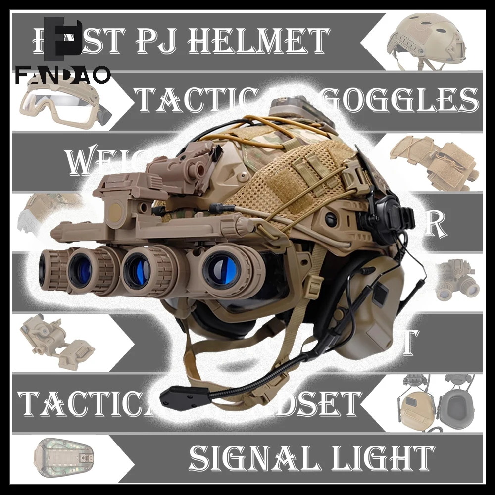 Casco táctico Airsoft FAST con NVG, auriculares y luces de señalización - imagen 2