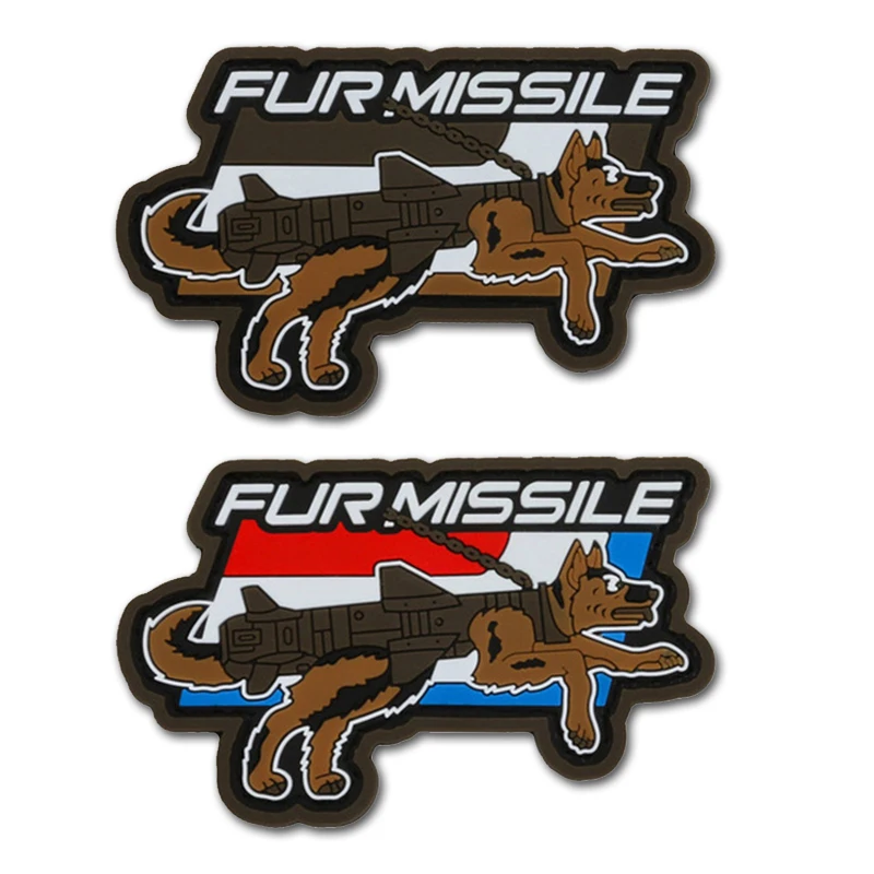 Parche táctico militar PVC – Perro con rifle de combate - imagen 4