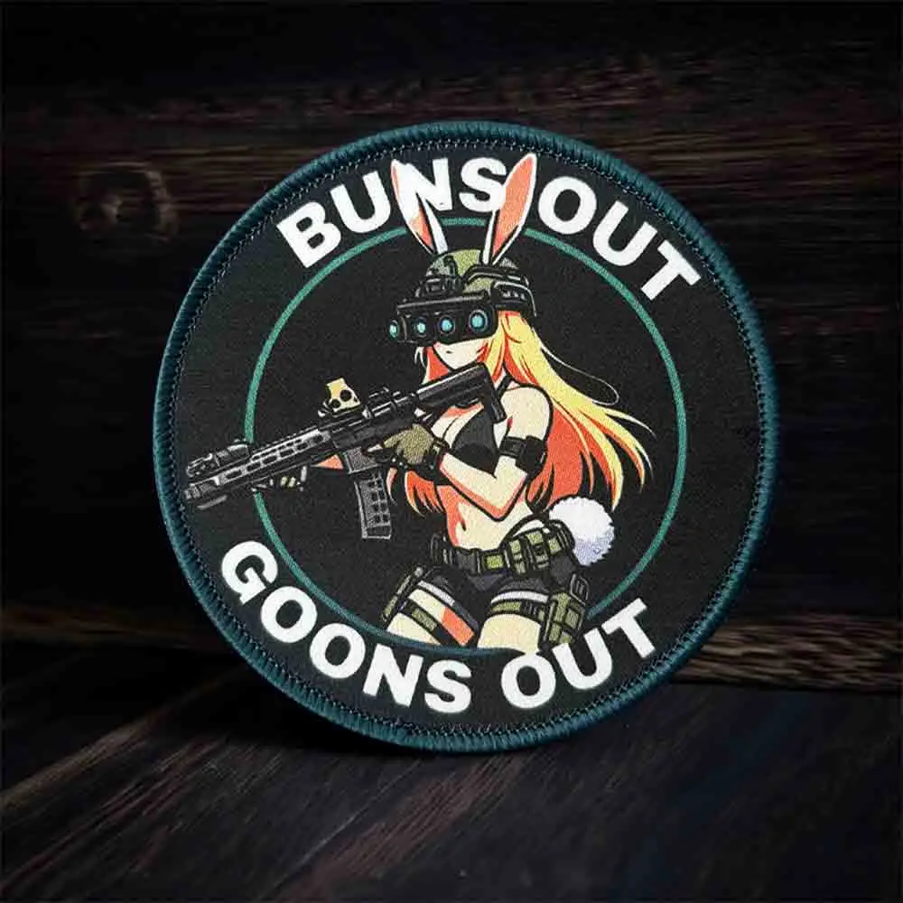 Parche táctico conejito rifle anime con gancho y bucle para chaquetas - imagen 2