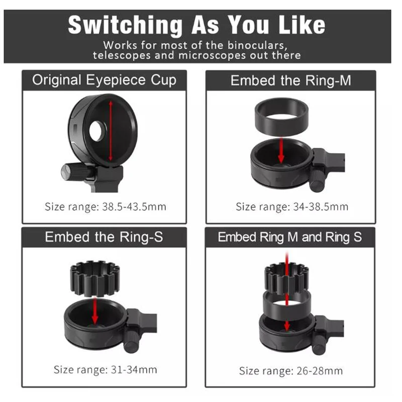 Adaptador móvil universal con clip para telescopio y binoculares - imagen 3