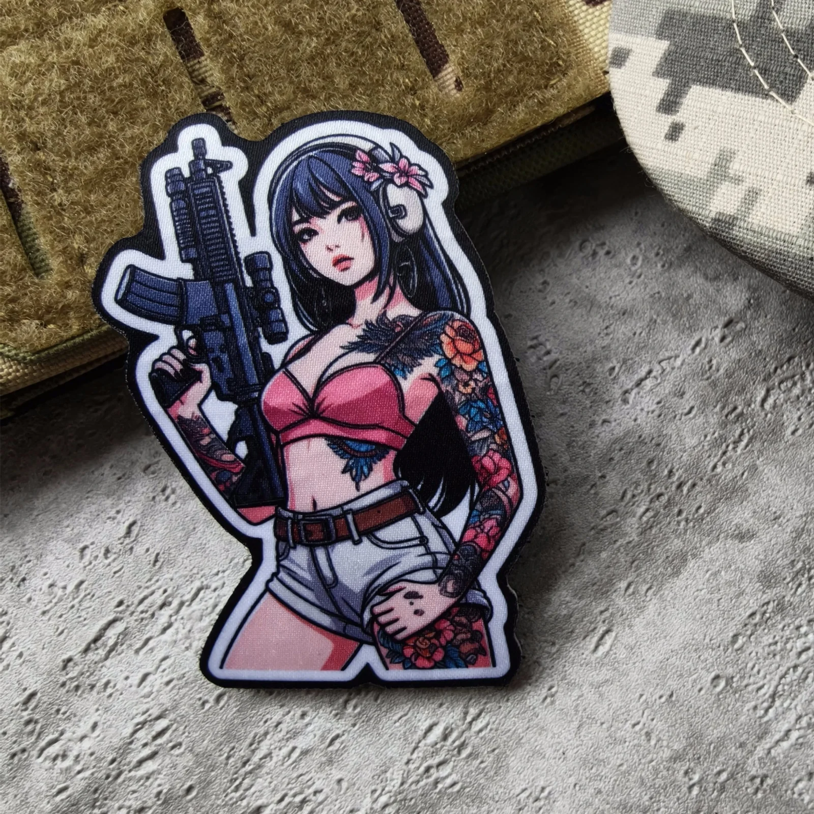 Parche moral de velcro chica táctica anime para mochila y chaleco - imagen 4