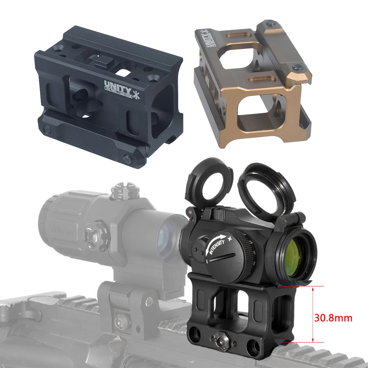 AIM T01/T02: mira de punto rojo 2 MOA con montura rápida Unity - imagen 2