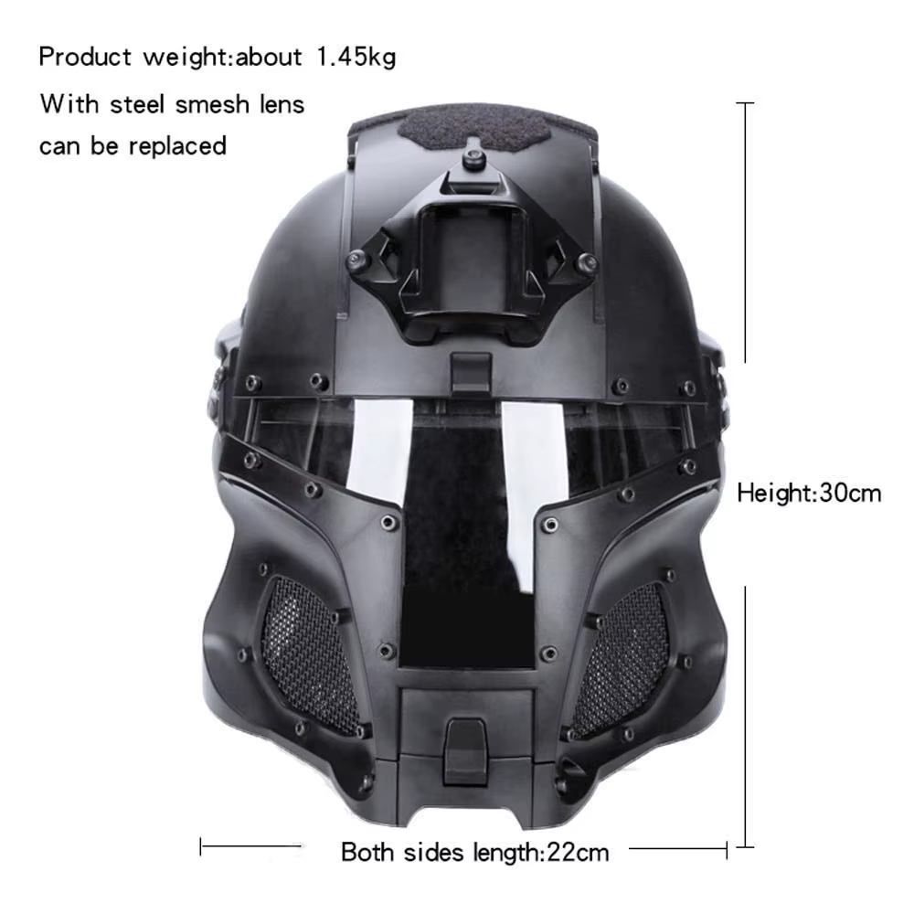Casco táctico Airsoft cobertura completa – Protector facial ajustable