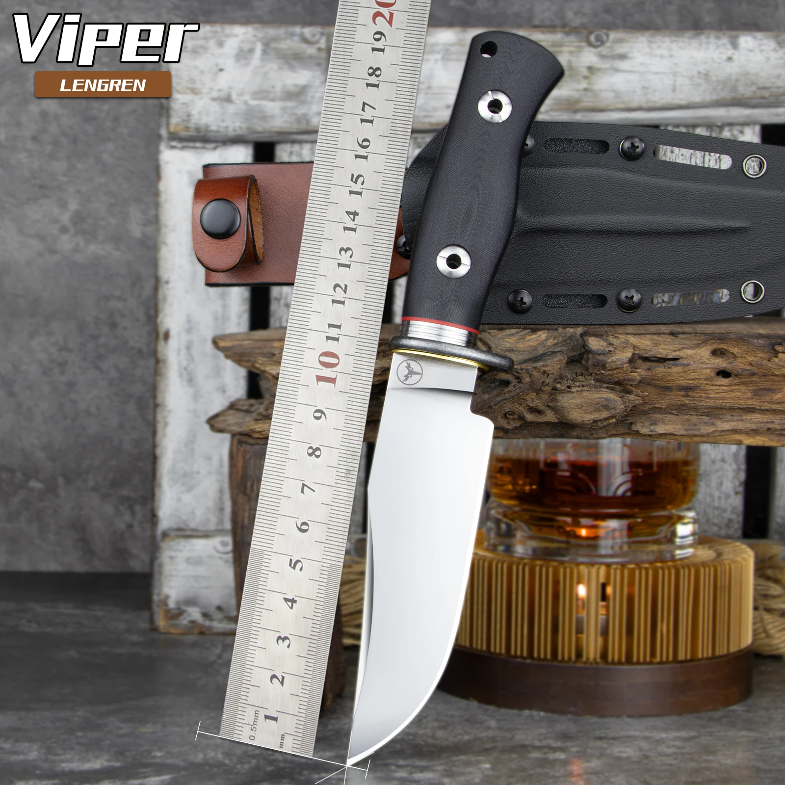 LENGREN A036 – Cuchillo de camping con funda Kydex
