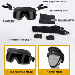 Casco táctico FANDAO FAST ajustable con máscara y gafas airsoft