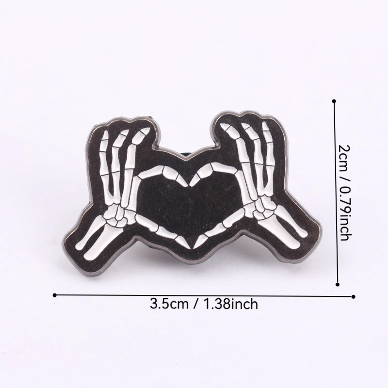 Broche esmaltado manos de esqueleto estilo clásico infantil - imagen 2