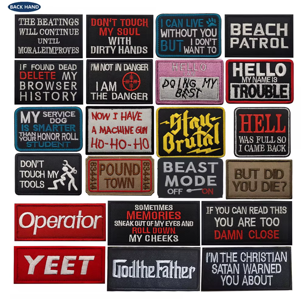 Parches bordados con frases para motorista