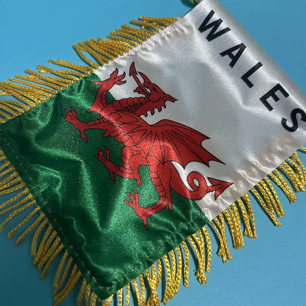 Detalle de mini bandera gallega de poliéster