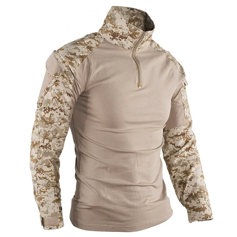 HAN WILD camisa de combate camuflaje manga larga algodón