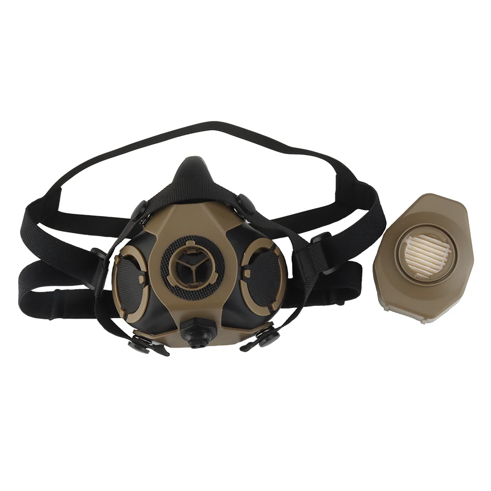 Mascara SOTR de media cara - respirador tactico para militar, airsoft - imagen 3