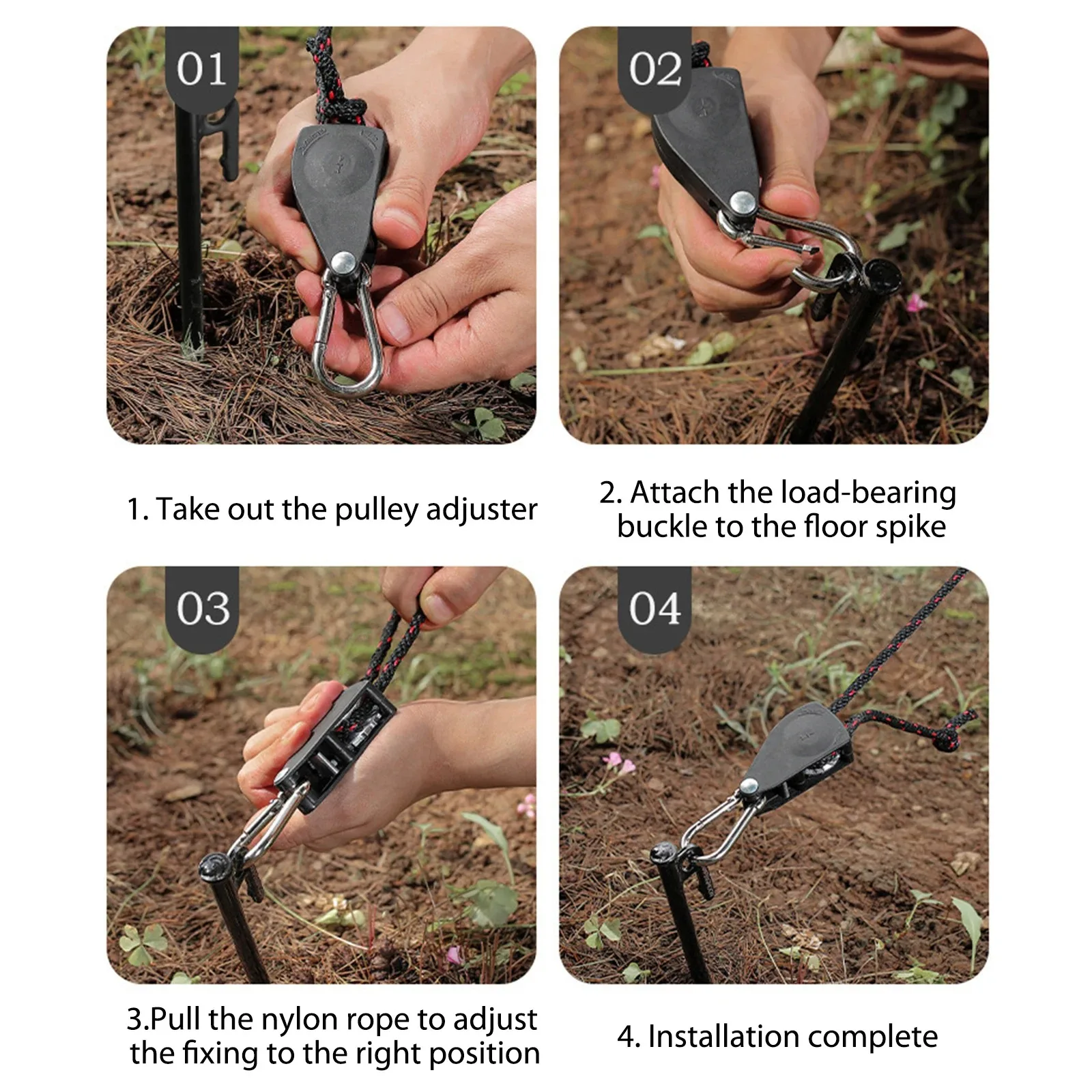 Tensor ajustable de cuerda para camping, tienda de campaña y toldo - imagen 4