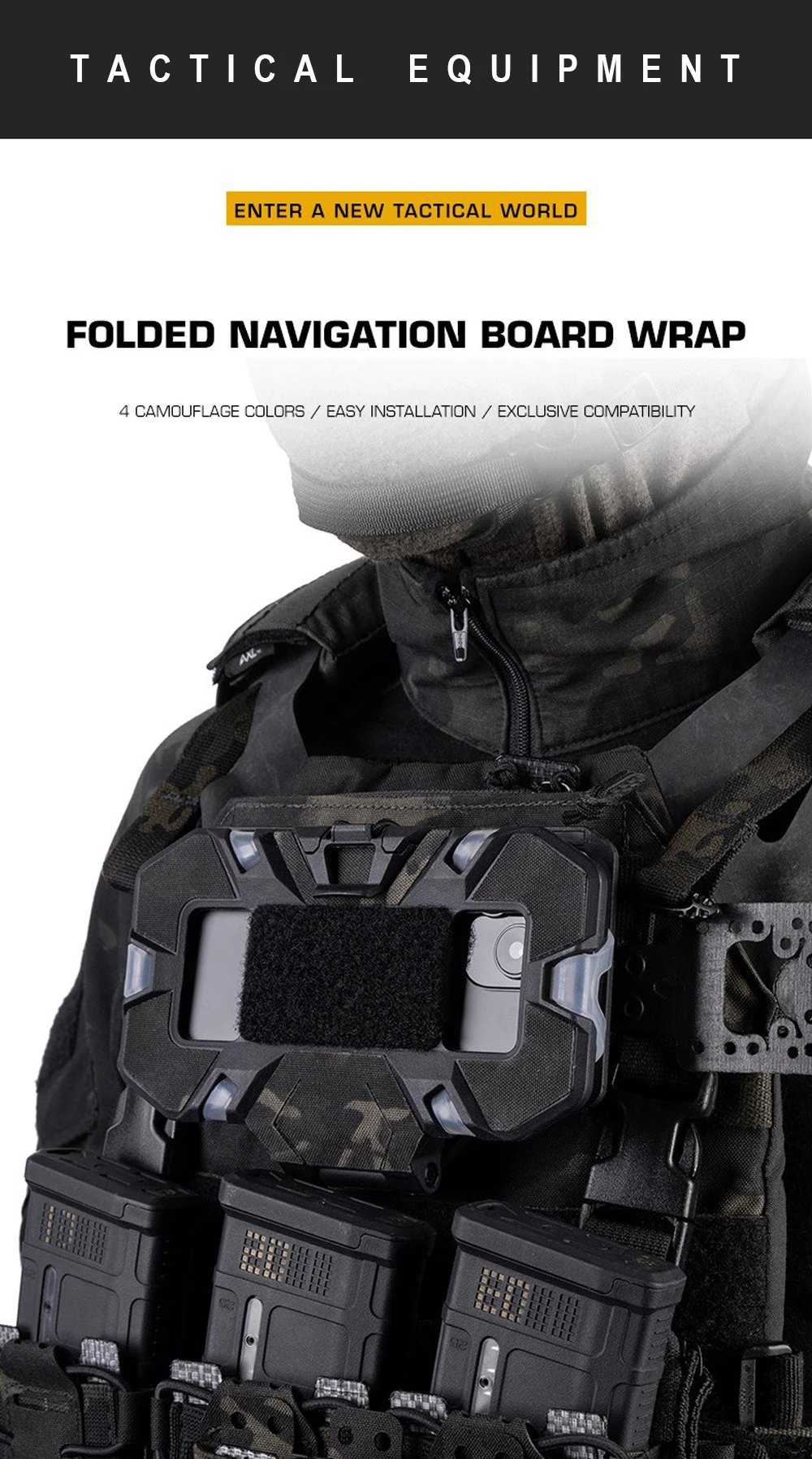 Vista frontal de la envoltura de navegación KOLINLOV en Cordura