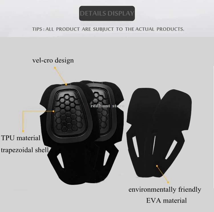 Vista lateral de rodillera táctica