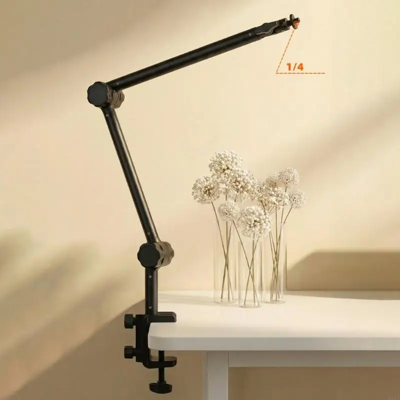 K1KF Soporte brazo micrófono ajustable para streaming y cámara - imagen 4