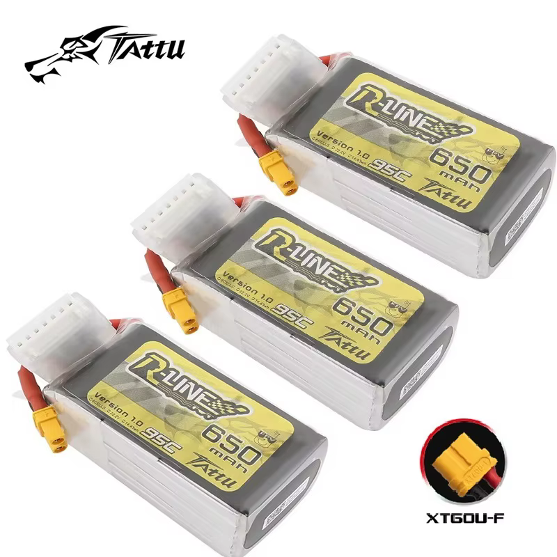 TATTU Batería LiPo R-LINE 95C 650mAh 6S Drone FPV