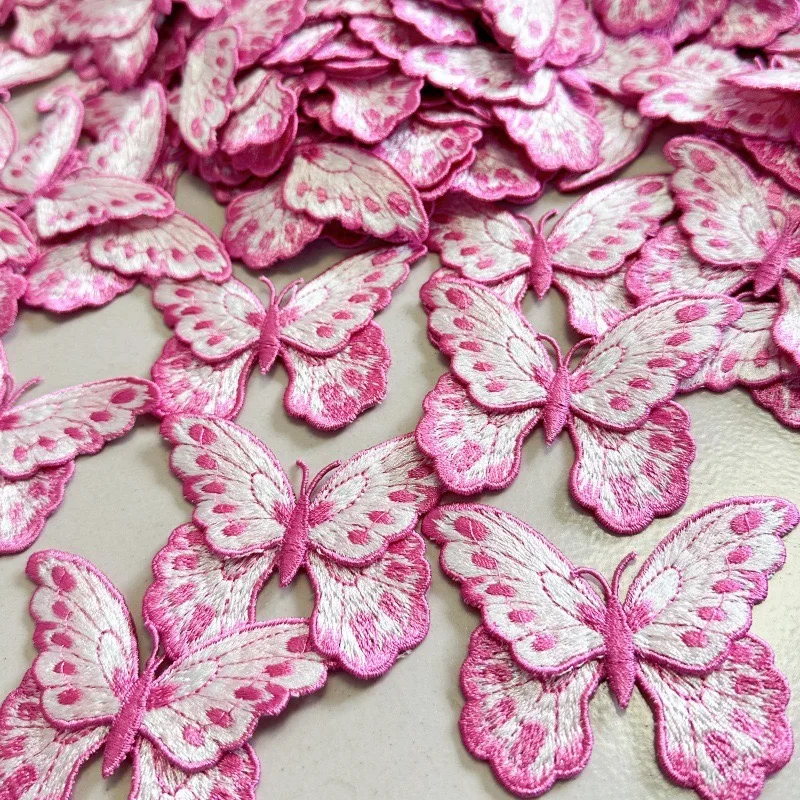 Parche bordado mariposas y flores solubles en agua para ropa - imagen 3