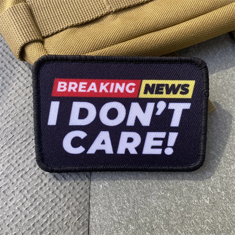 Parche moral táctico I Don't Care – Velcro para mochila y gorra - imagen 5