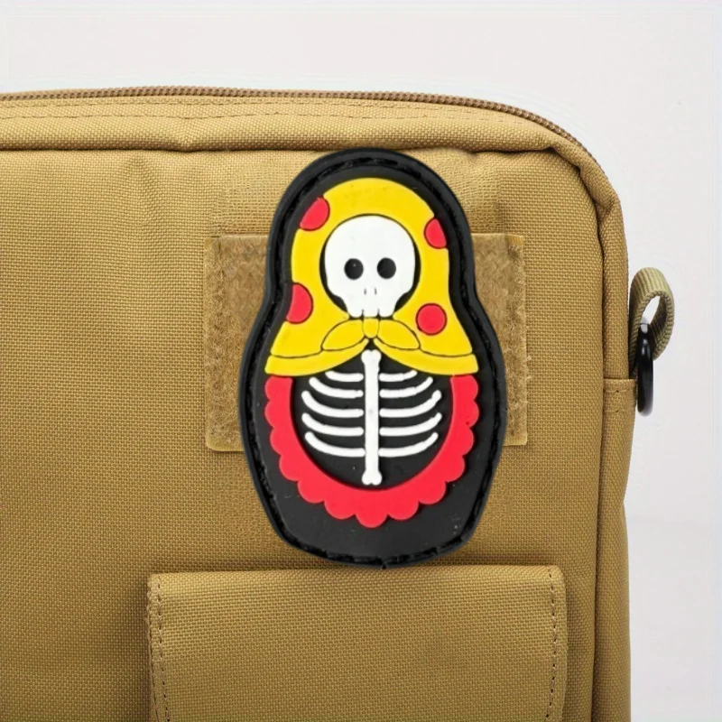 Parche táctico PVC calavera diseño muñecas con velcro - imagen 2