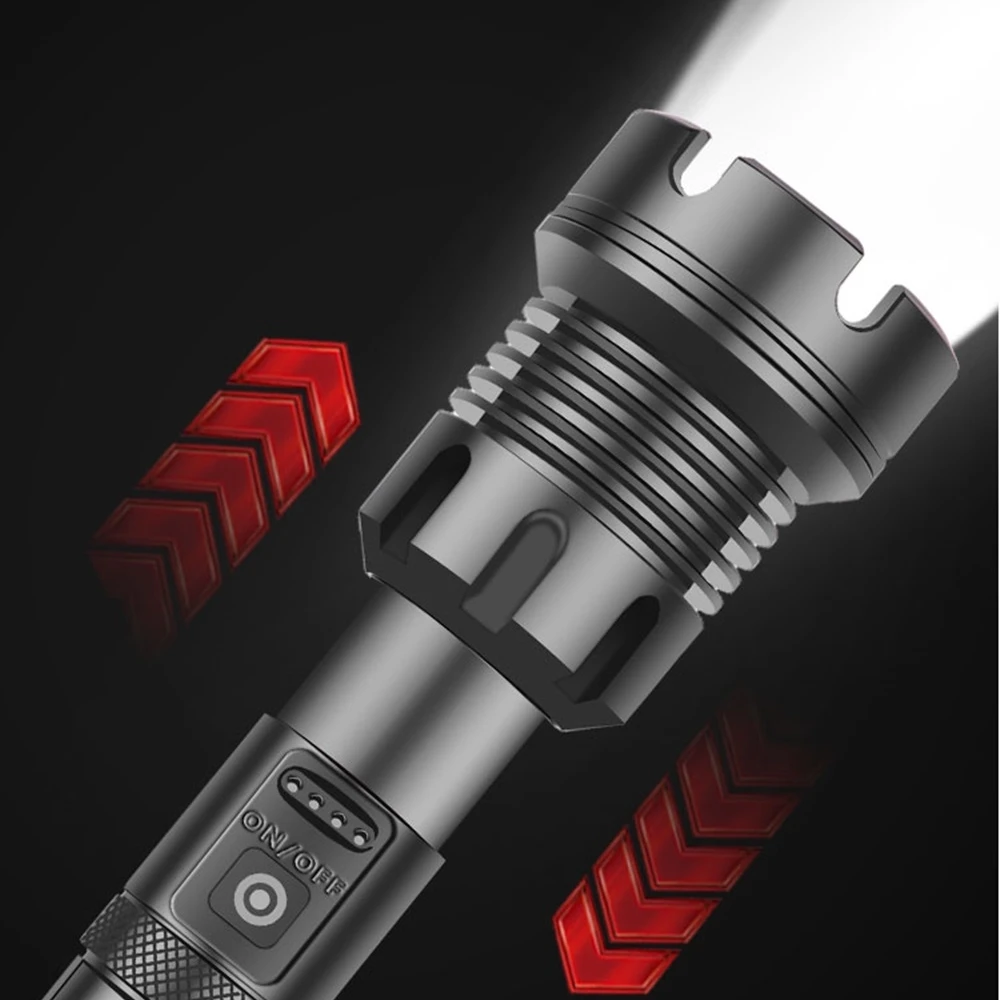 Linterna táctica recargable USB Zoom LED potente para patrulla - imagen 2