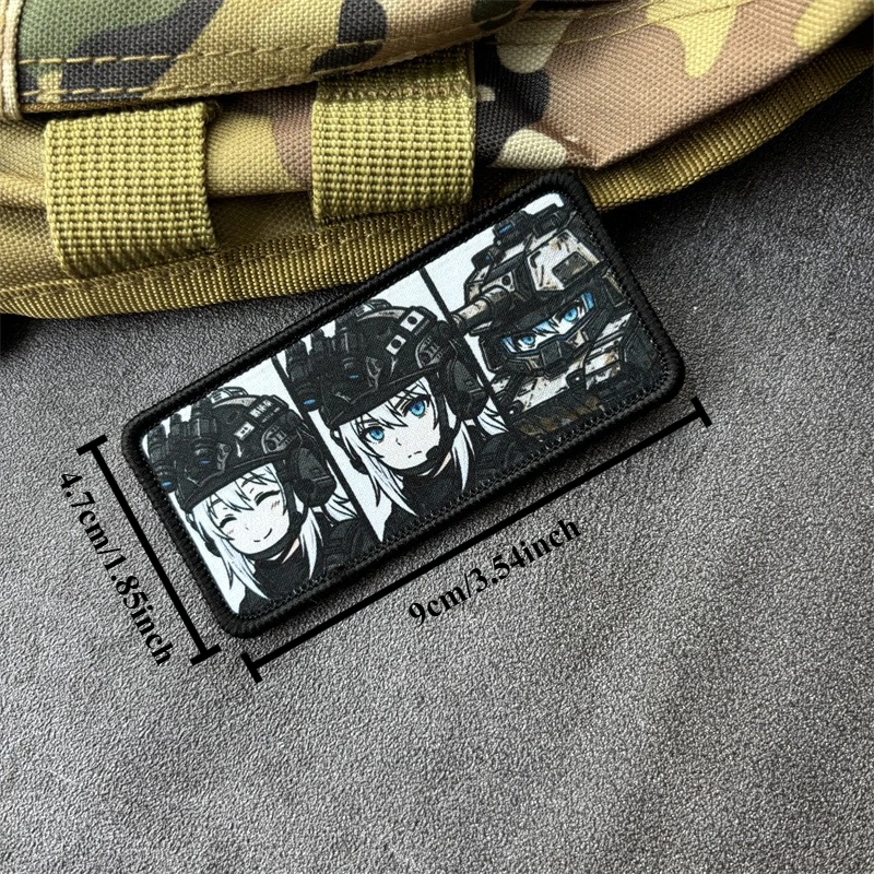 Parche táctico insignia moral mujer estilo anime con velcro para ropa - imagen 3