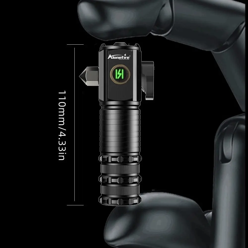 Linterna táctica LED 18650 USB recargable con imán - imagen 3