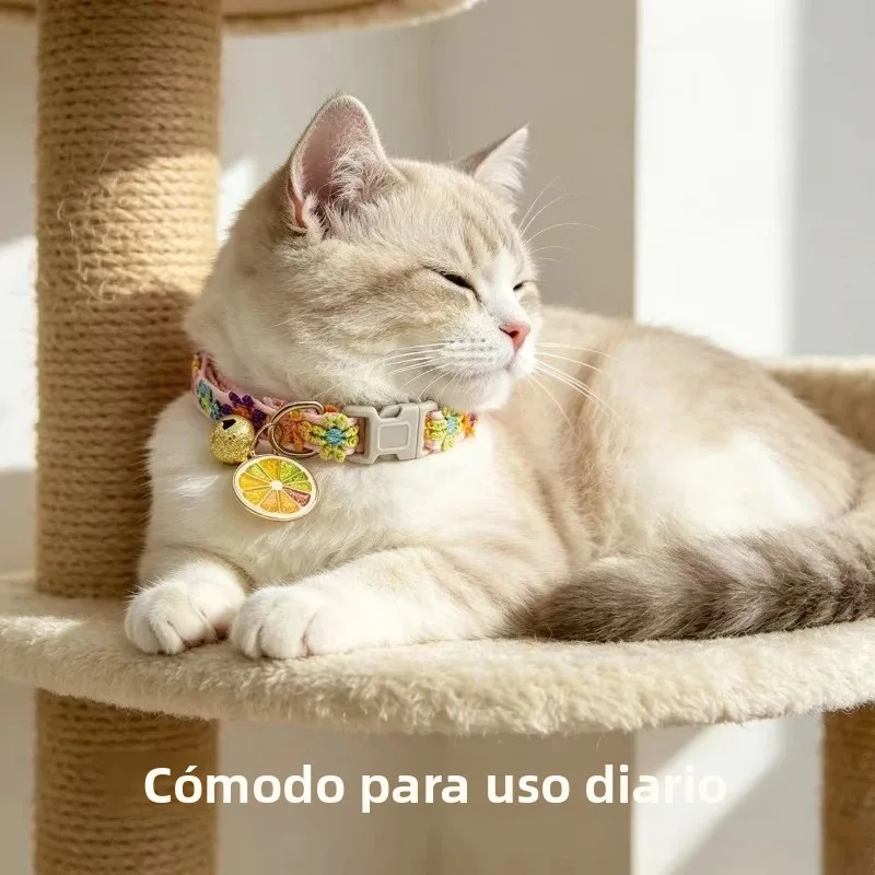 Collar gatos encaje floral con campana para cuello ajustable - imagen 3
