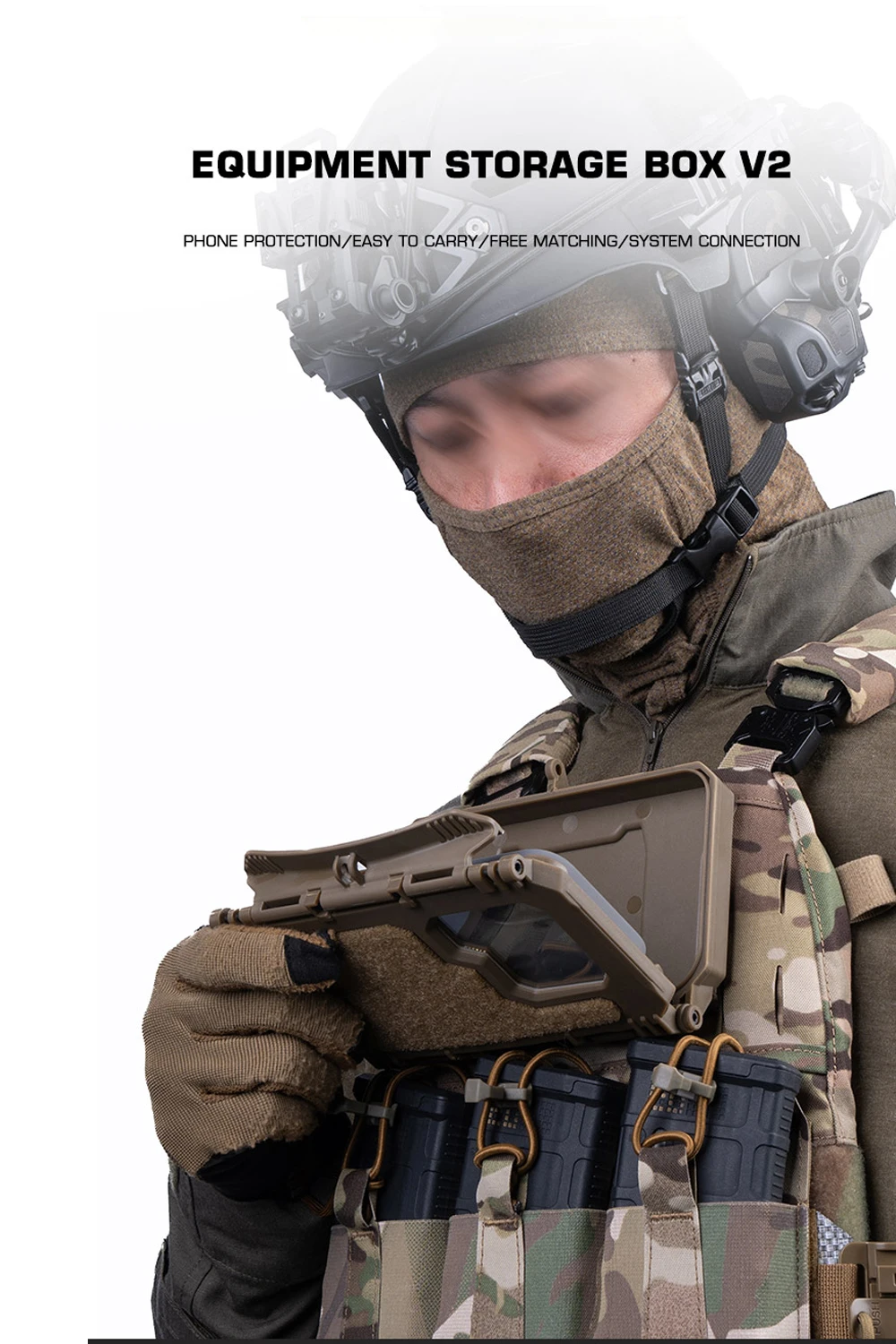 Soporte táctico ajustable para teléfono inteligente con montaje MOLLE