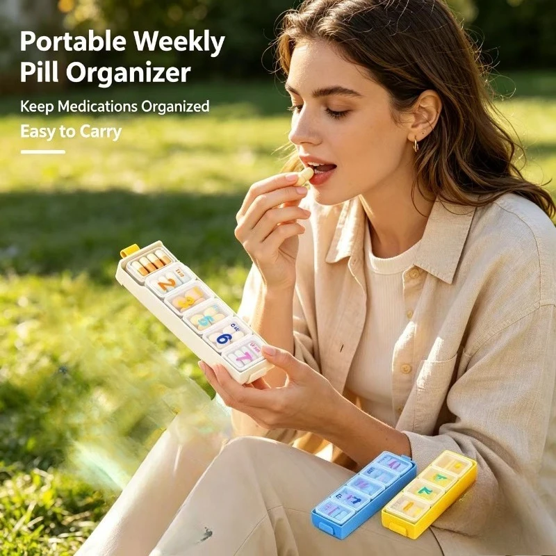 Pastillero portátil de organización para medicamentos y pastillas - imagen 2