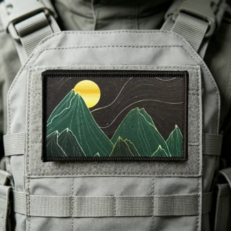 Parche táctico paisaje montañoso con gancho y bucle para ropa - imagen 5