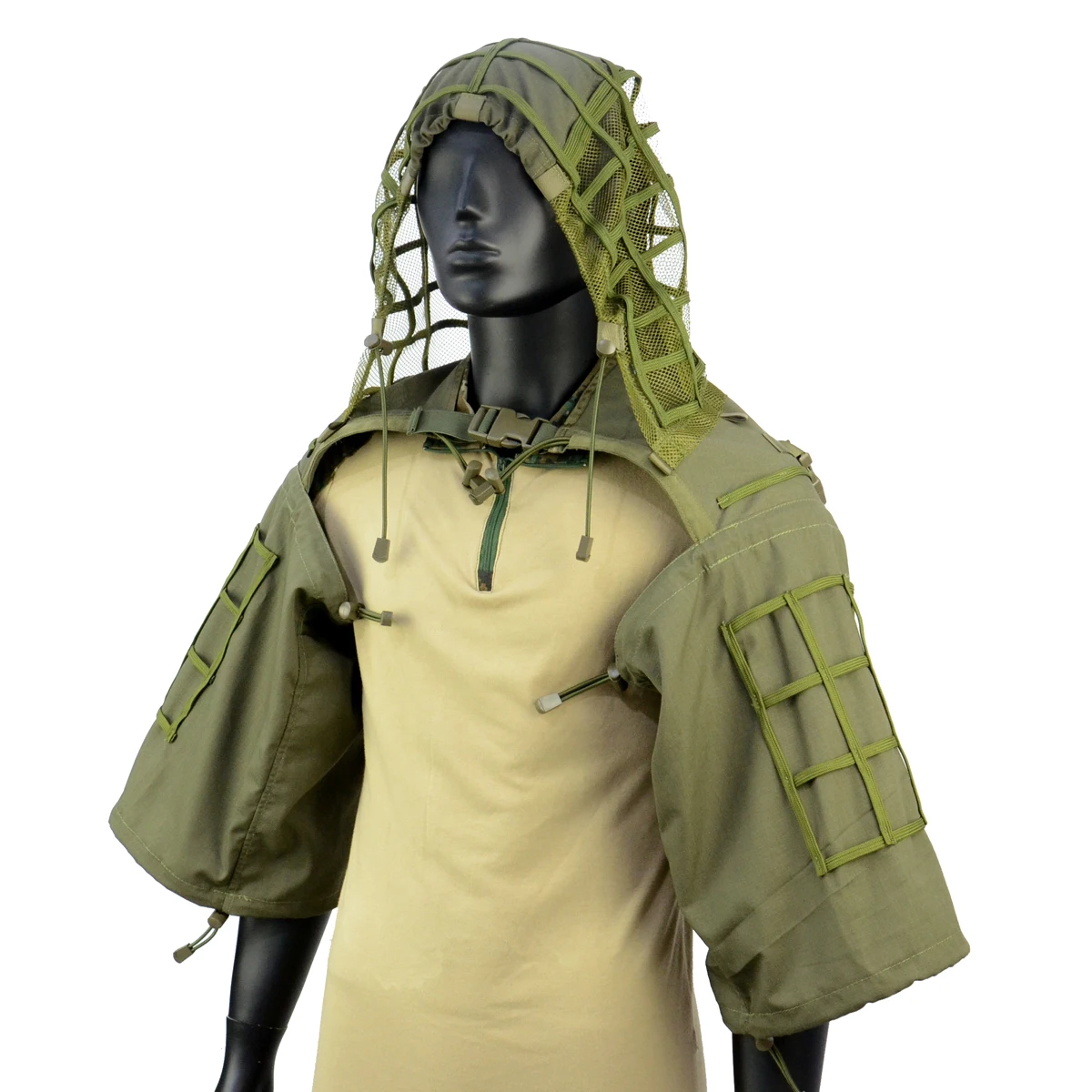 Traje Ghillie de francotirador con capucha y chaqueta camuflaje - imagen 2