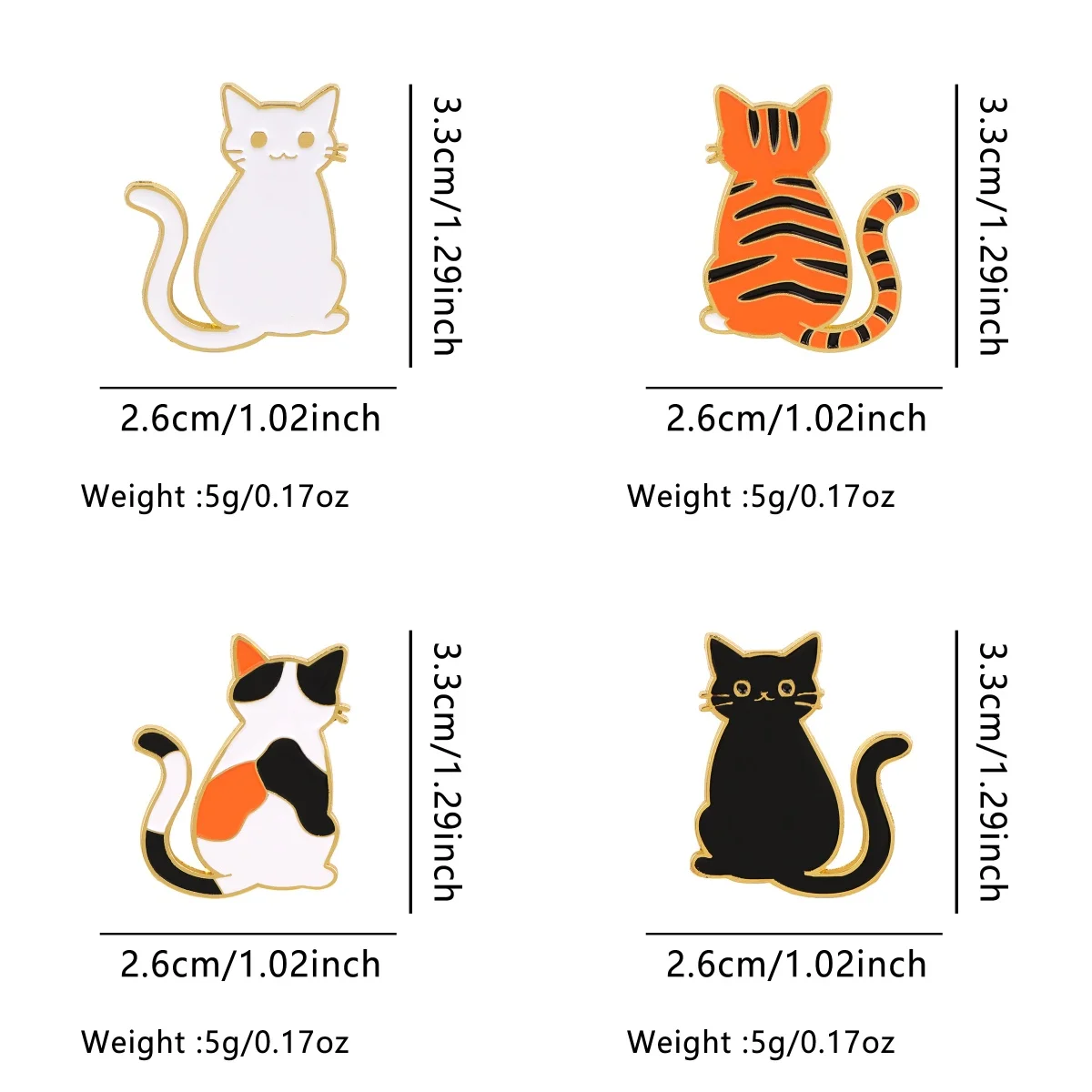 Gato negro esmaltado tipo pin para solapa