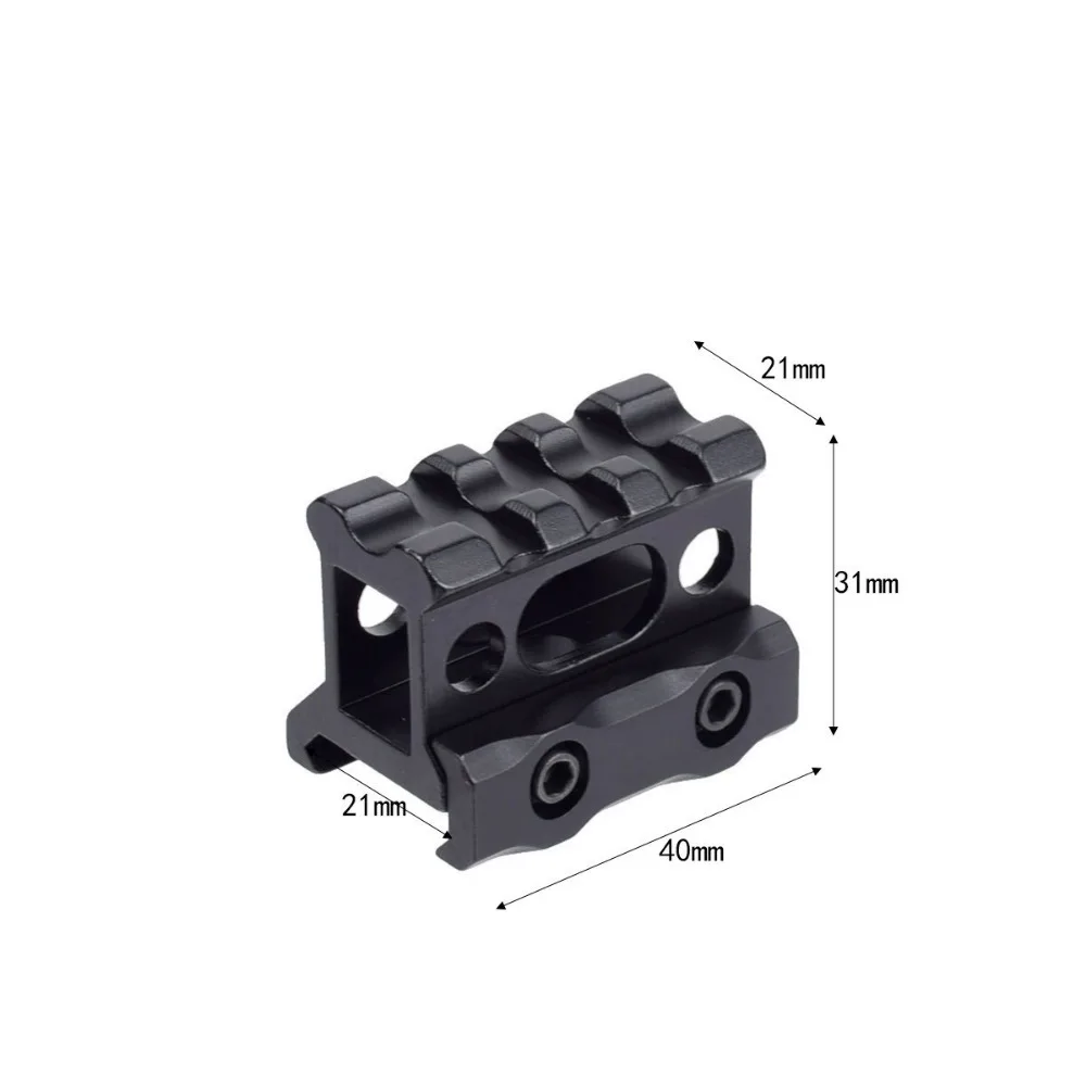 Montura rail táctico de 3 slots en aluminio negro