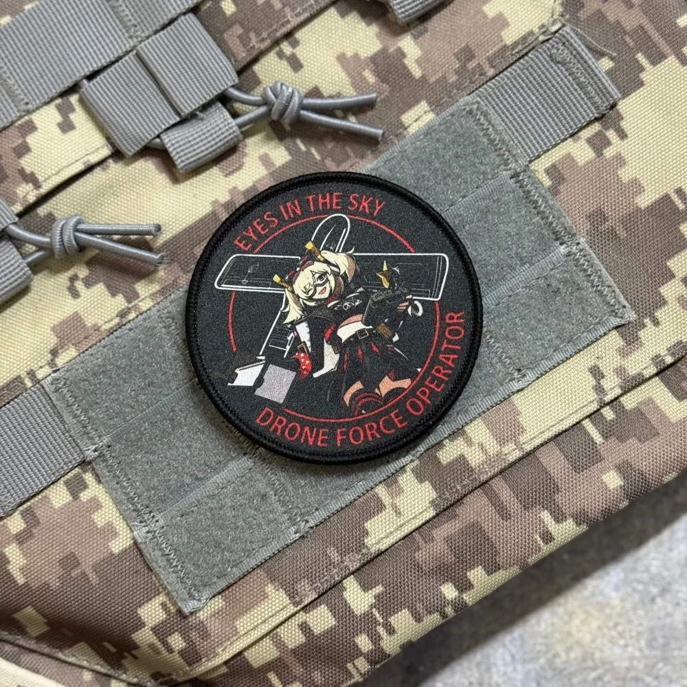 Parche táctico morale operador drones, gancho y bucle anime militar - imagen 5