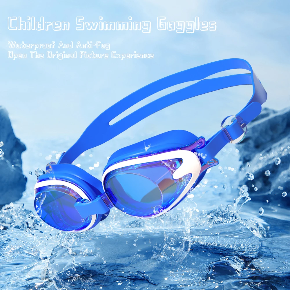 JSJM Gafas de natación infantiles antivaho Anti-UV silicona ajustable