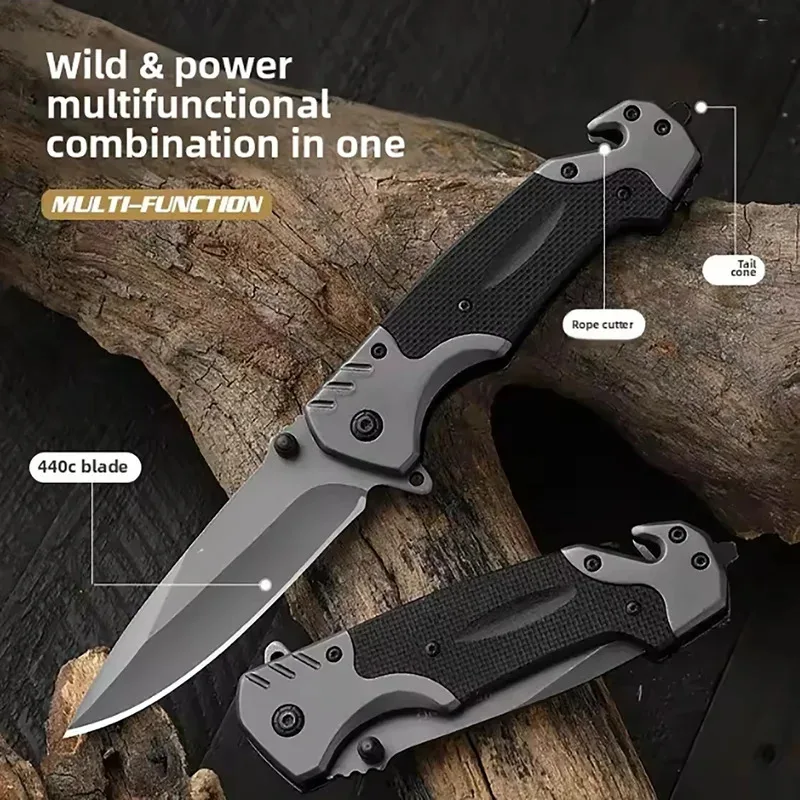Cuchillo plegable táctico EDC para supervivencia y camping - imagen 4