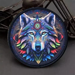 Parche táctico de lobo bohemio con velcro para chaleco