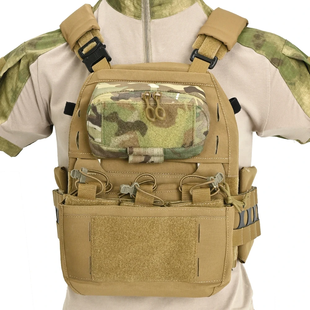 Bolsa táctica MOLLE EDC para placa, gancho y bucle, doble cremallera - imagen 5